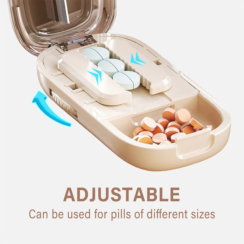 Portable Pill Container With Cutter